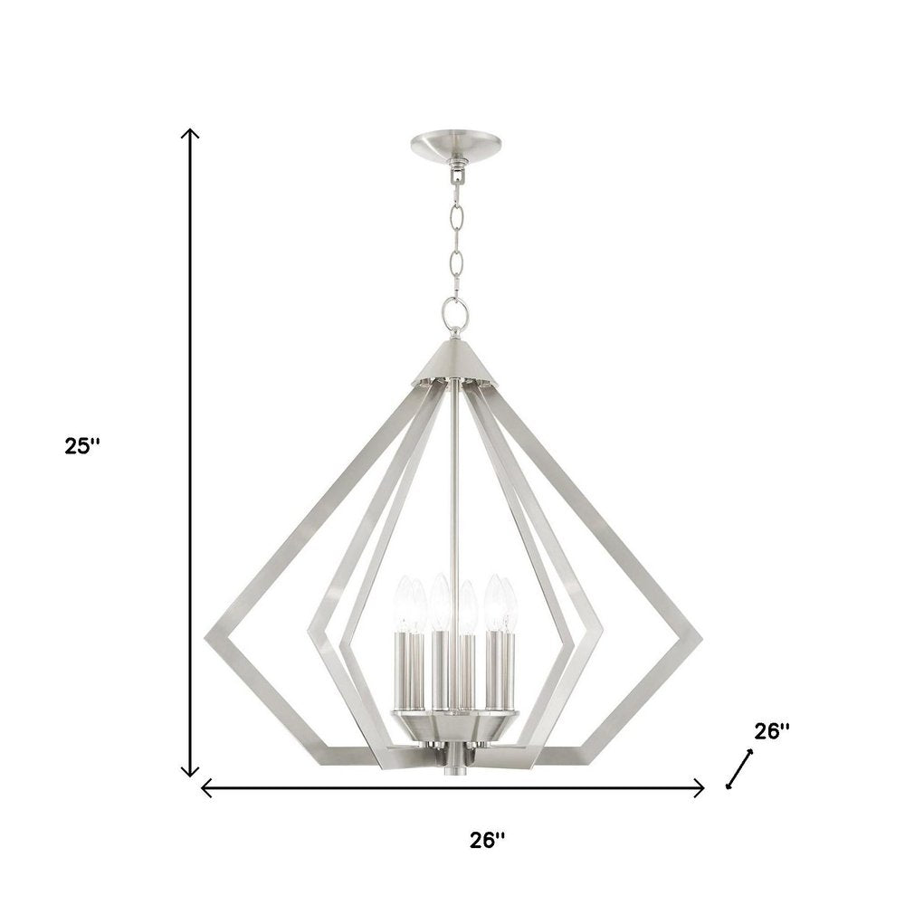 Six Light Dimmable Chandelier With Shades