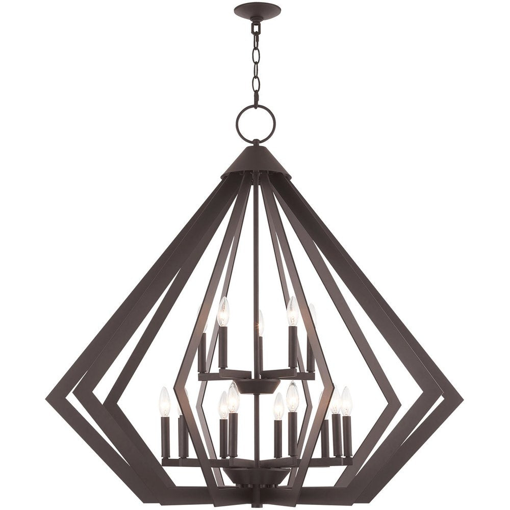 Bronze Multi Light Dimmable Chandelier With Shades