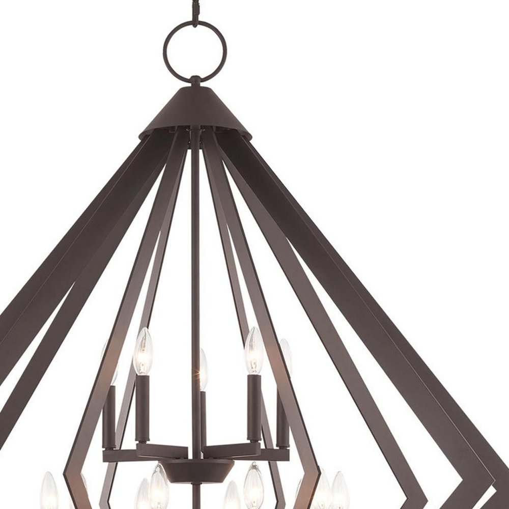 Bronze Multi Light Metal Dimmable Chandelier With Shades