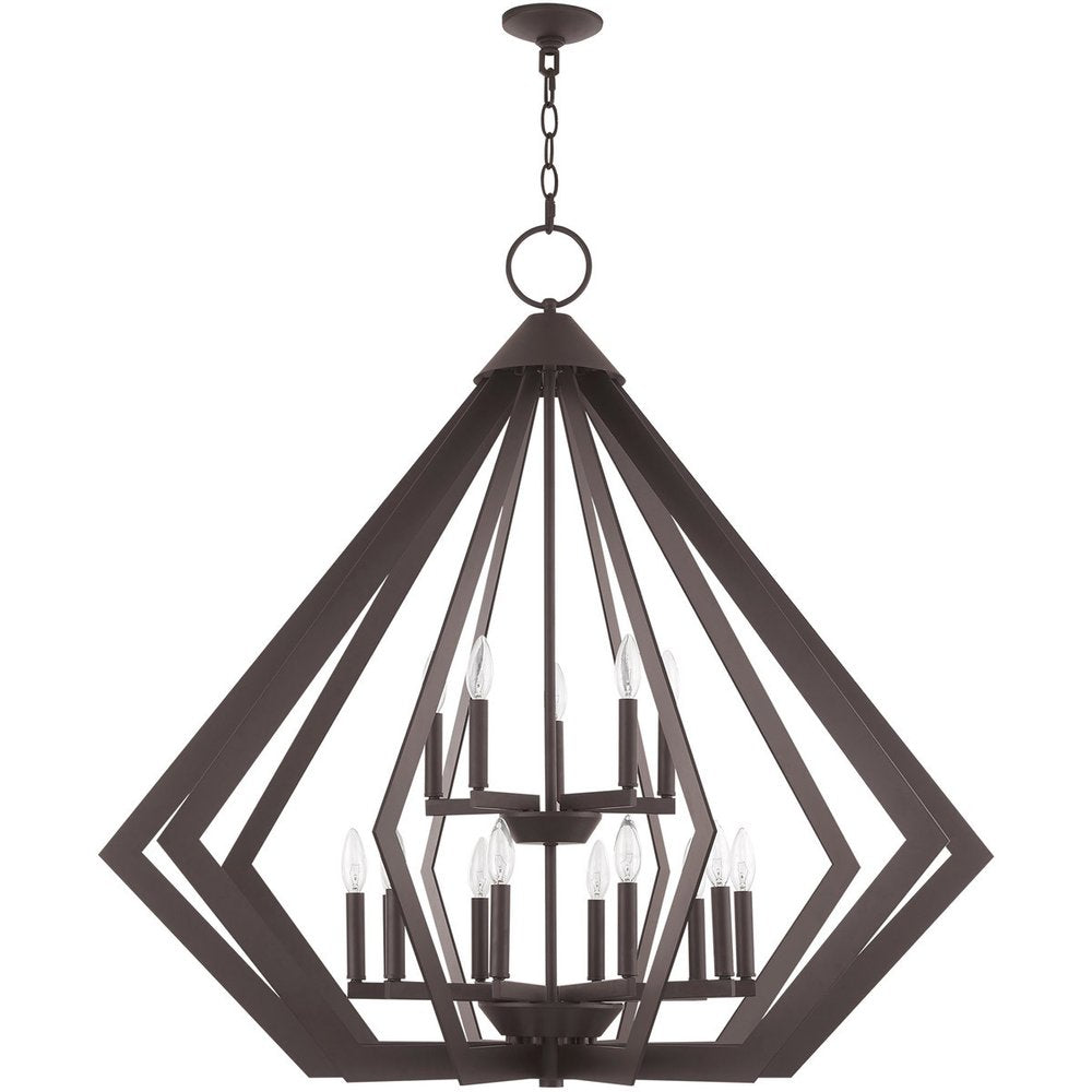 Bronze Multi Light Dimmable Chandelier With Shades