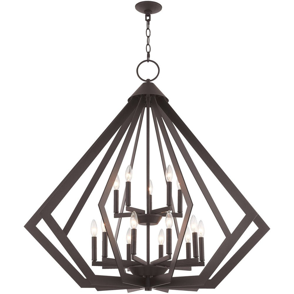 Bronze Multi Light Dimmable Chandelier With Shades