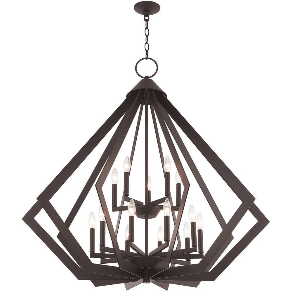 Bronze Multi Light Metal Dimmable Chandelier With Shades