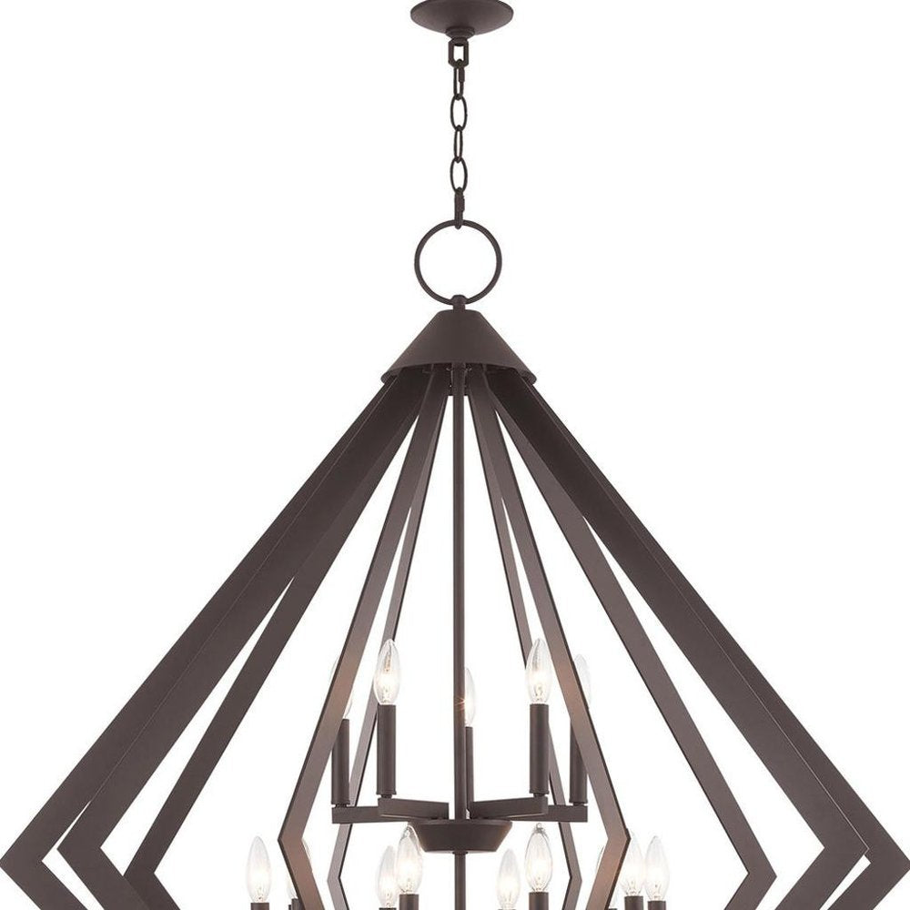 Bronze Multi Light Metal Dimmable Chandelier With Shades
