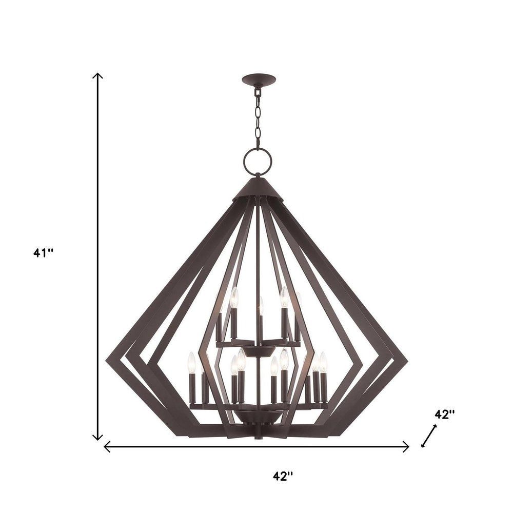 Bronze Multi Light Metal Dimmable Chandelier With Shades