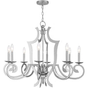 Eight Light Dimmable Chandelier With Shades