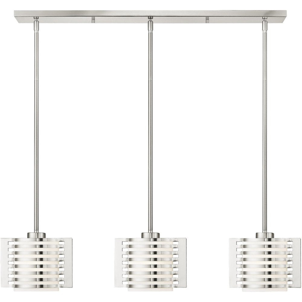 Three Light Dimmable Chandelier With Shades