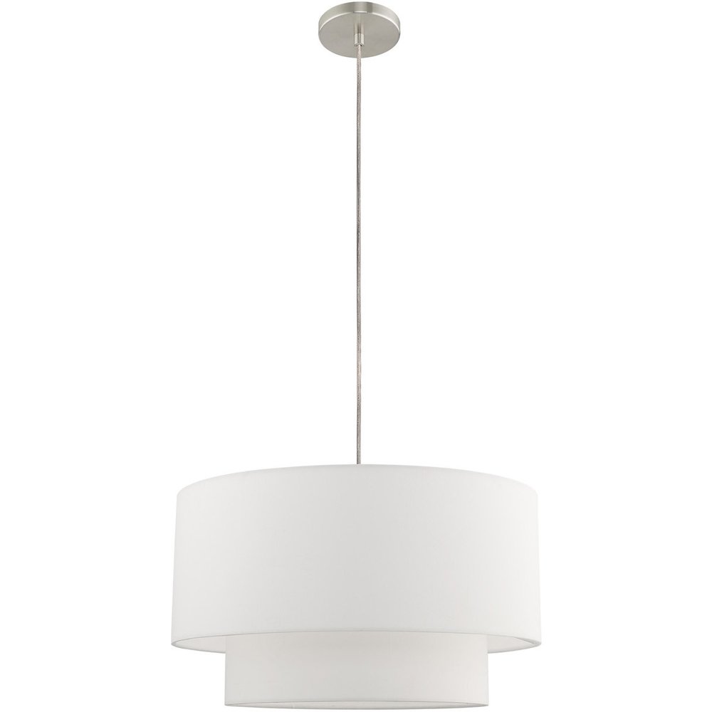 Nickel Metal Dimmable Chandelier With Shades