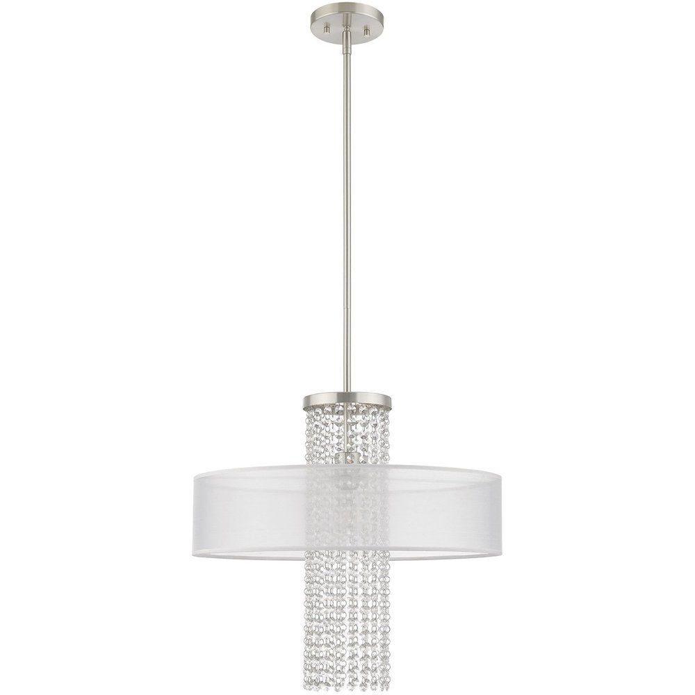 Nickel Metal Dimmable Chandelier With Shades