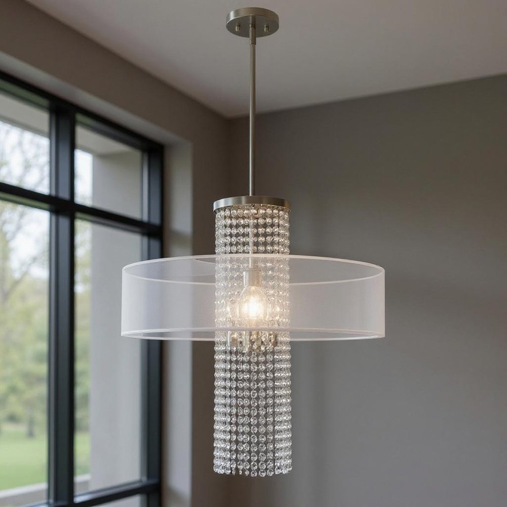 Four Light Dimmable Chandelier With Shades