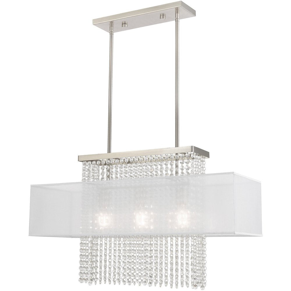 Three Light Dimmable Chandelier With Shades