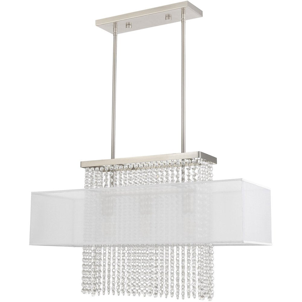 Three Light Dimmable Chandelier With Shades