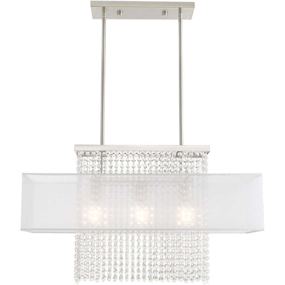 Three Light Dimmable Chandelier With Shades