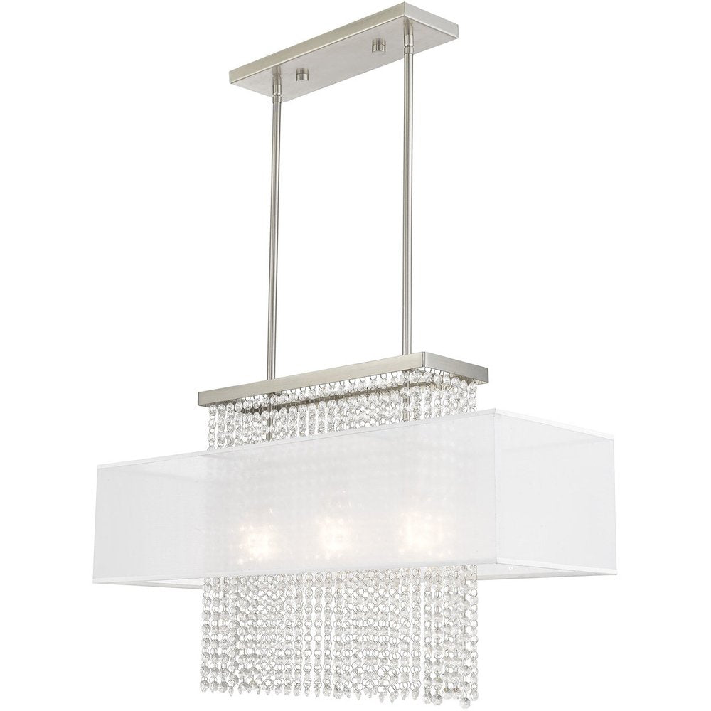 Three Light Dimmable Chandelier With Shades