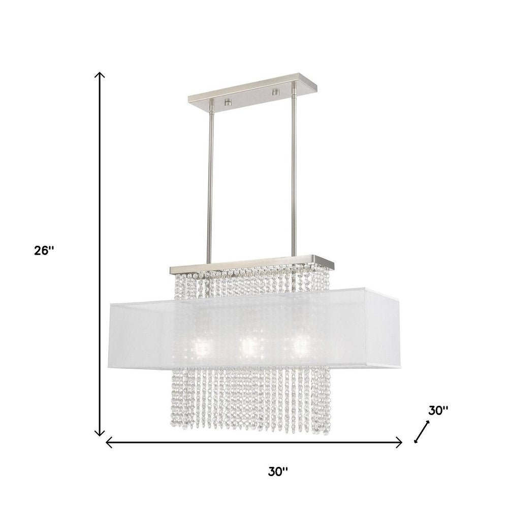 Three Light Dimmable Chandelier With Shades