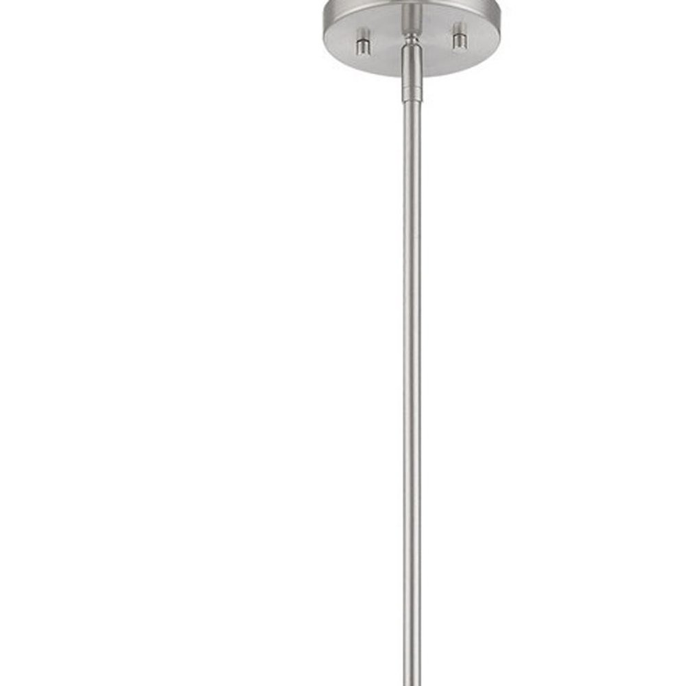 Nickel Four Light Metal Dimmable Chandelier With Shades