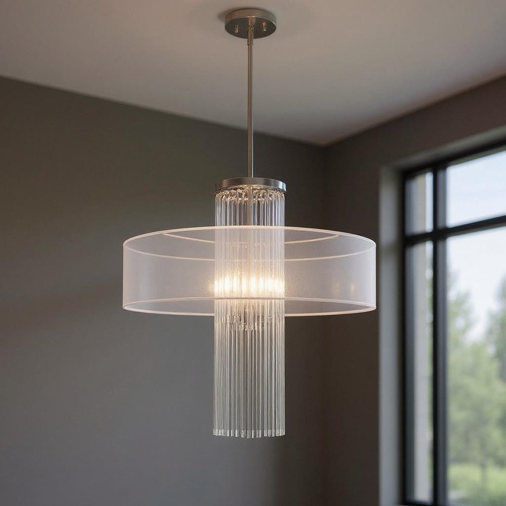 Four Light Dimmable Chandelier With Shades