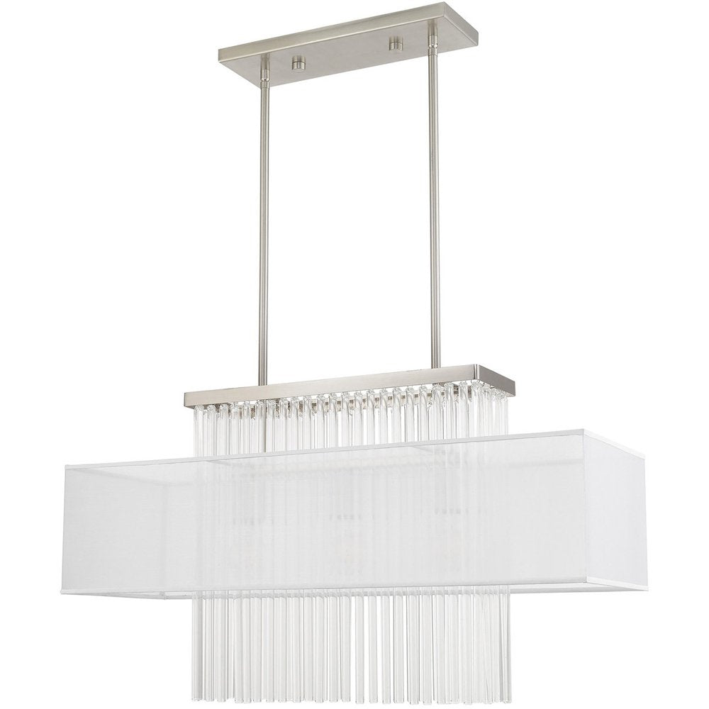 Three Light Dimmable Chandelier With Shades