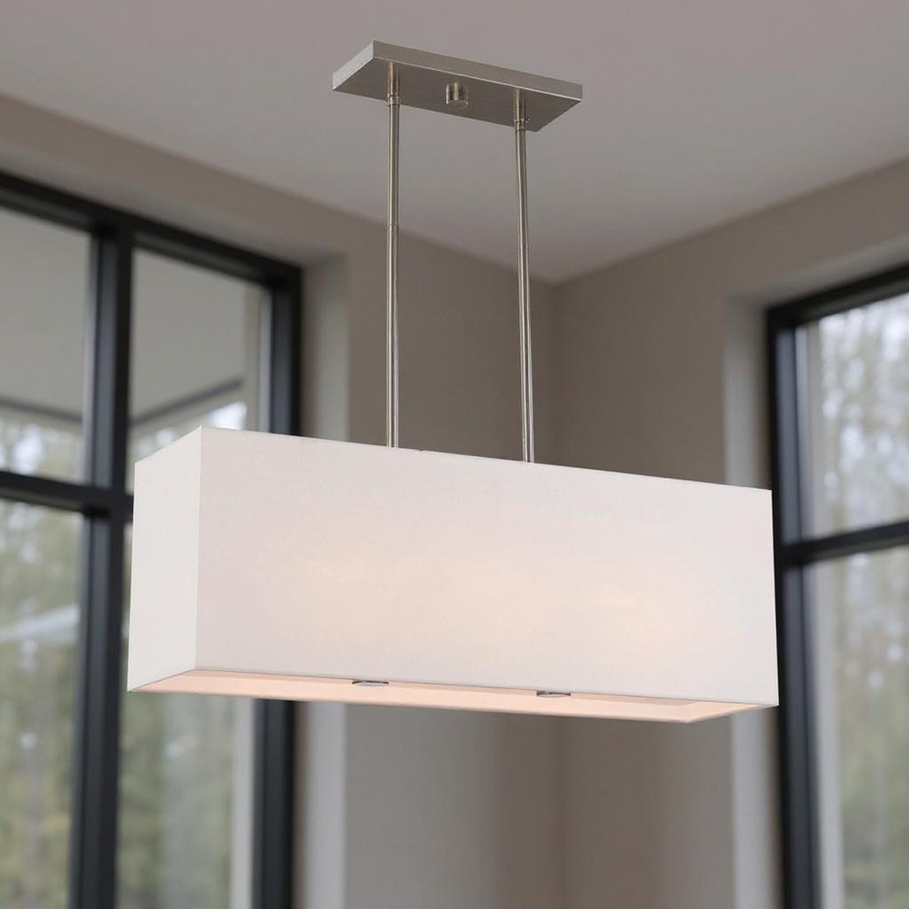 Three Light Dimmable Chandelier With Shades