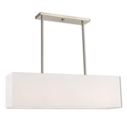Nickel Four Light Metal Dimmable Chandelier With Shades