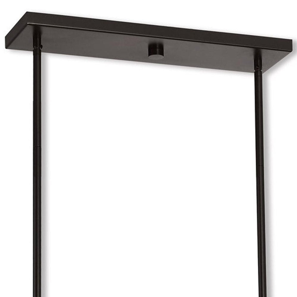 Bronze Four Light Metal Dimmable Chandelier With Shades