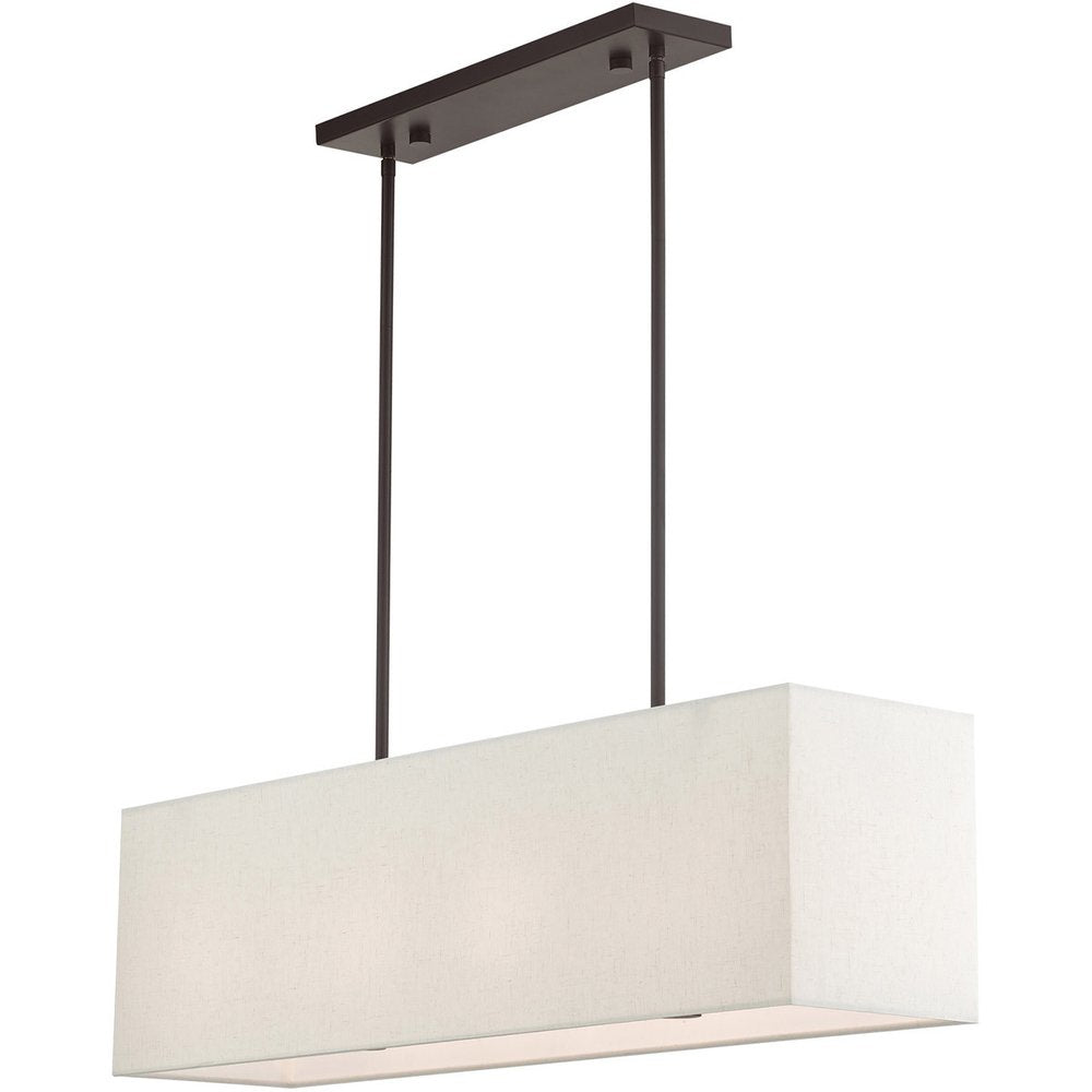 Bronze Four Light Metal Dimmable Chandelier With Shades