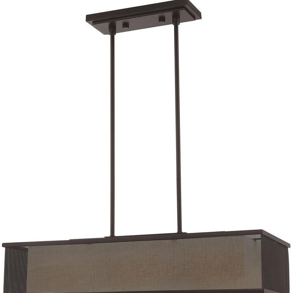 Bronze Three Light Dimmable Chandelier With Shades
