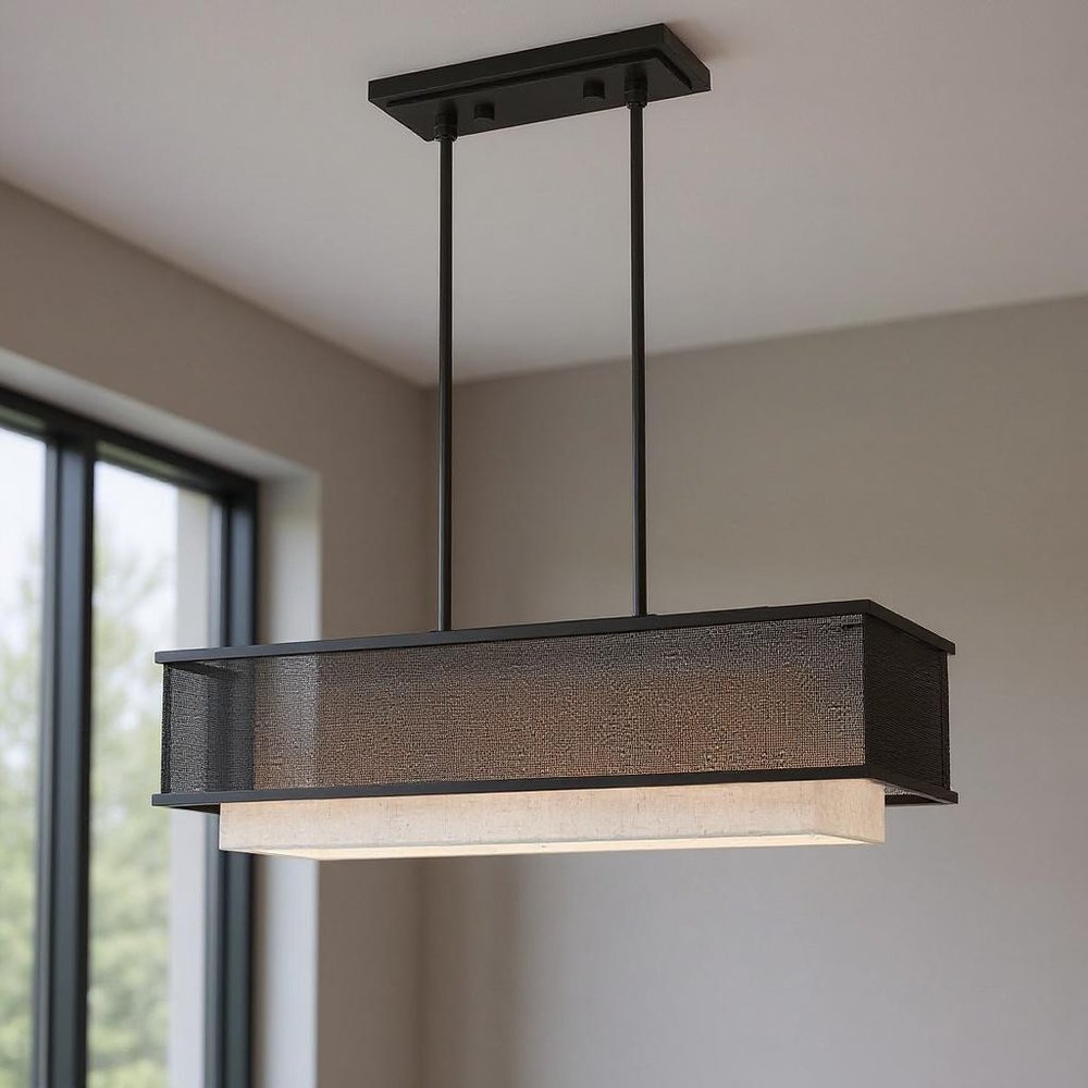 Bronze Three Light Dimmable Chandelier With Shades