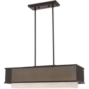 Bronze Three Light Metal Dimmable Chandelier With Shades