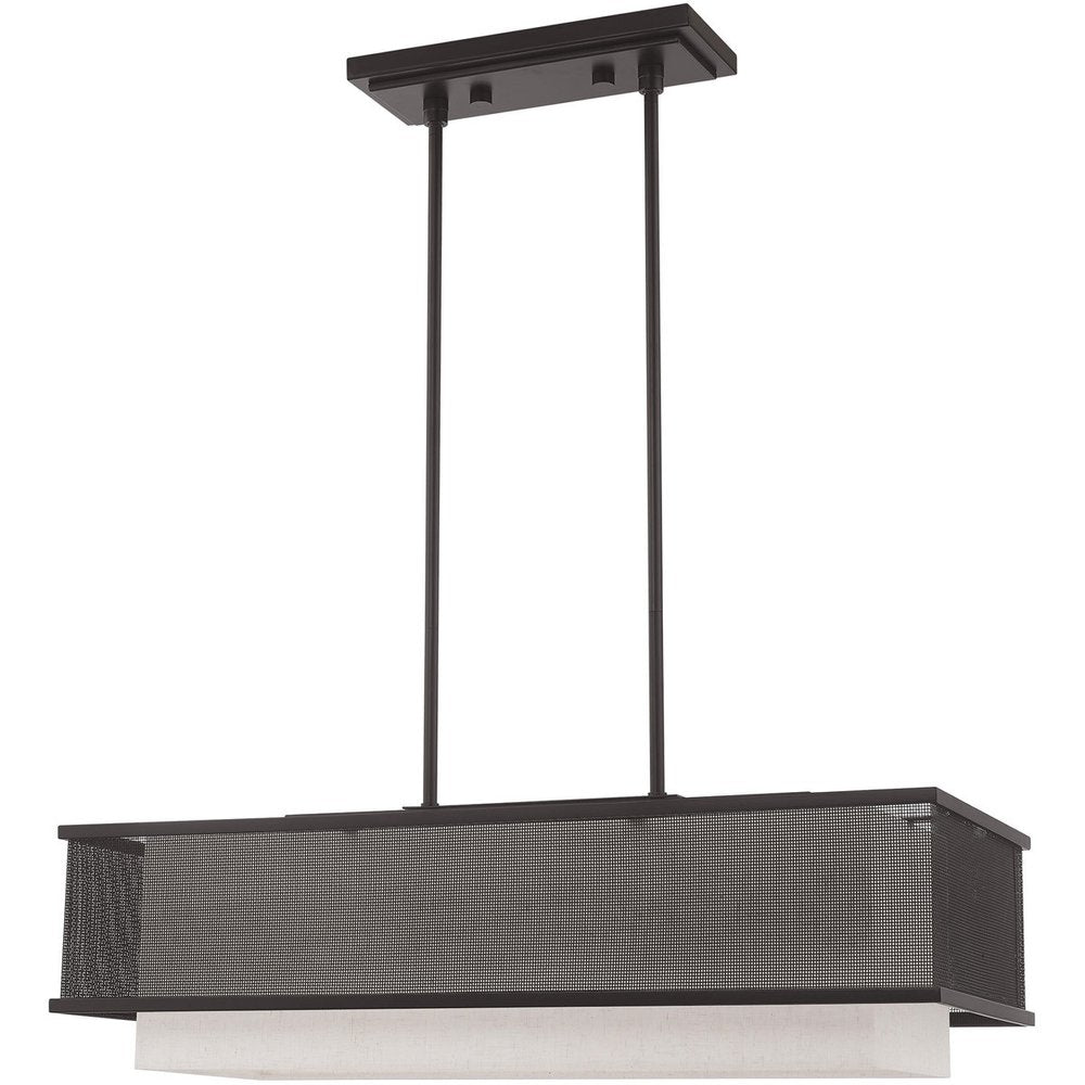 Bronze Three Light Dimmable Chandelier With Shades