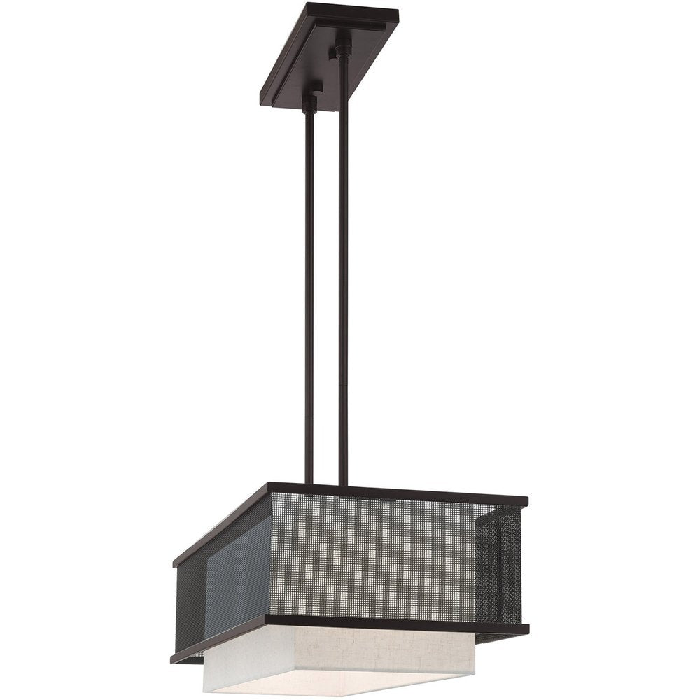 Bronze Three Light Dimmable Chandelier With Shades