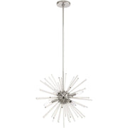 Silver Six Light Metal Dimmable Chandelier With Shades