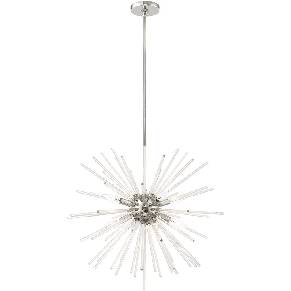 Eight Light Dimmable Chandelier With Shades