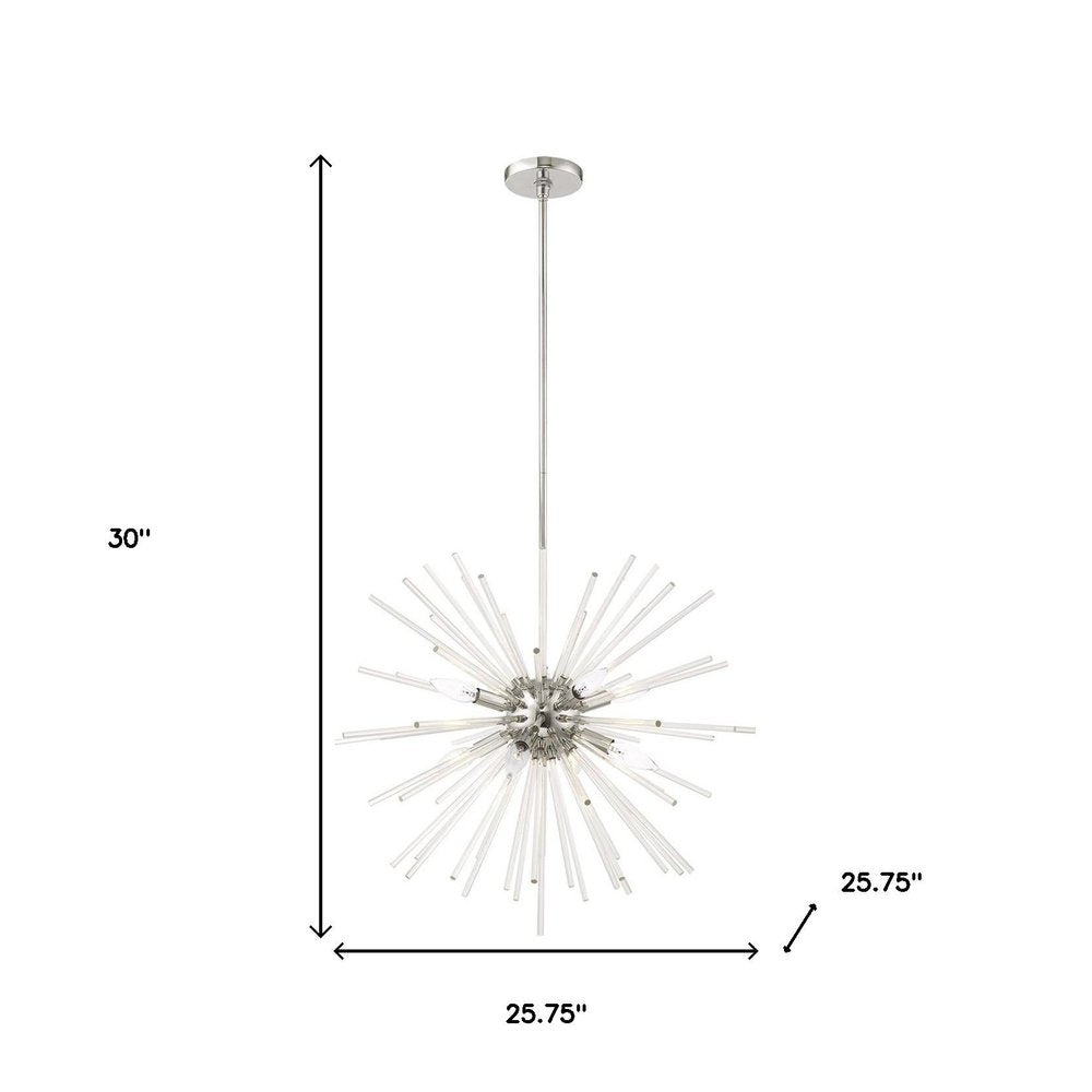 Eight Light Dimmable Chandelier With Shades