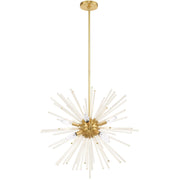 Brass Eight Light Metal Dimmable Chandelier With Shades