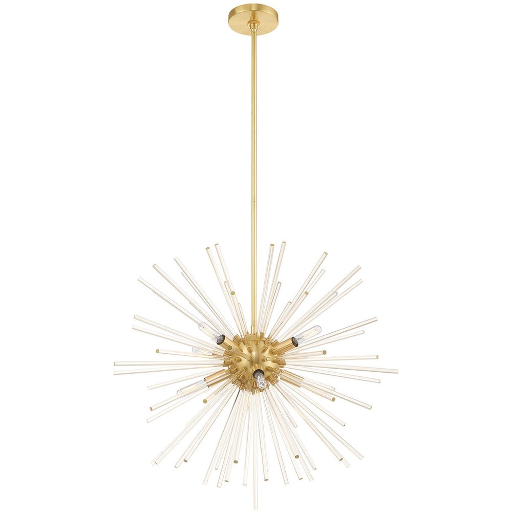 Eight Light Dimmable Chandelier With Shades