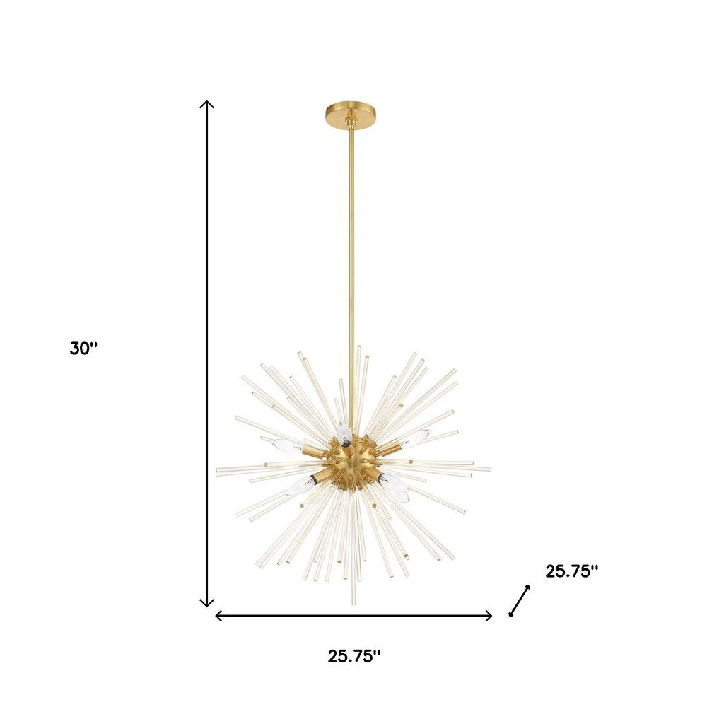 Eight Light Dimmable Chandelier With Shades