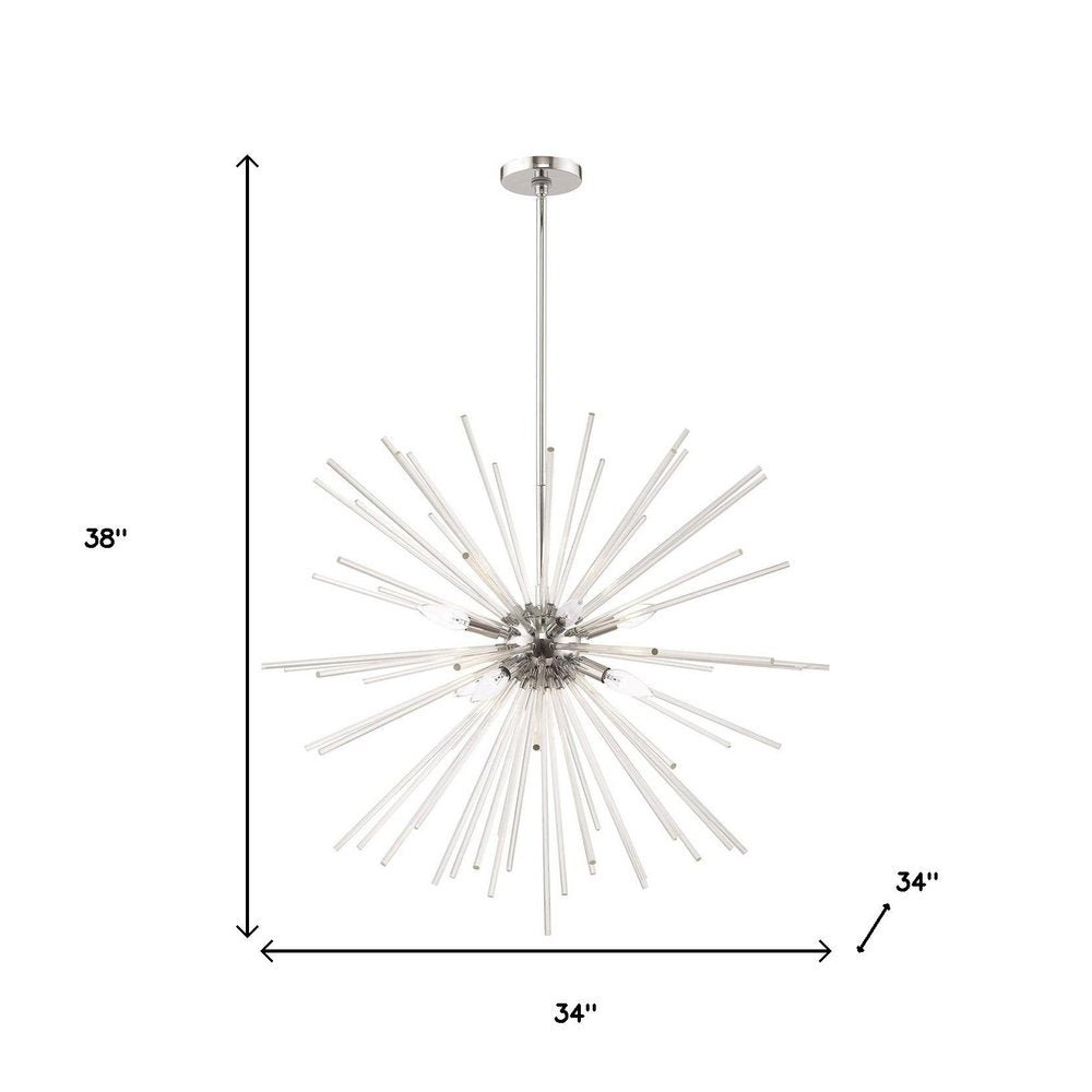 Eight Light Dimmable Chandelier With Shades