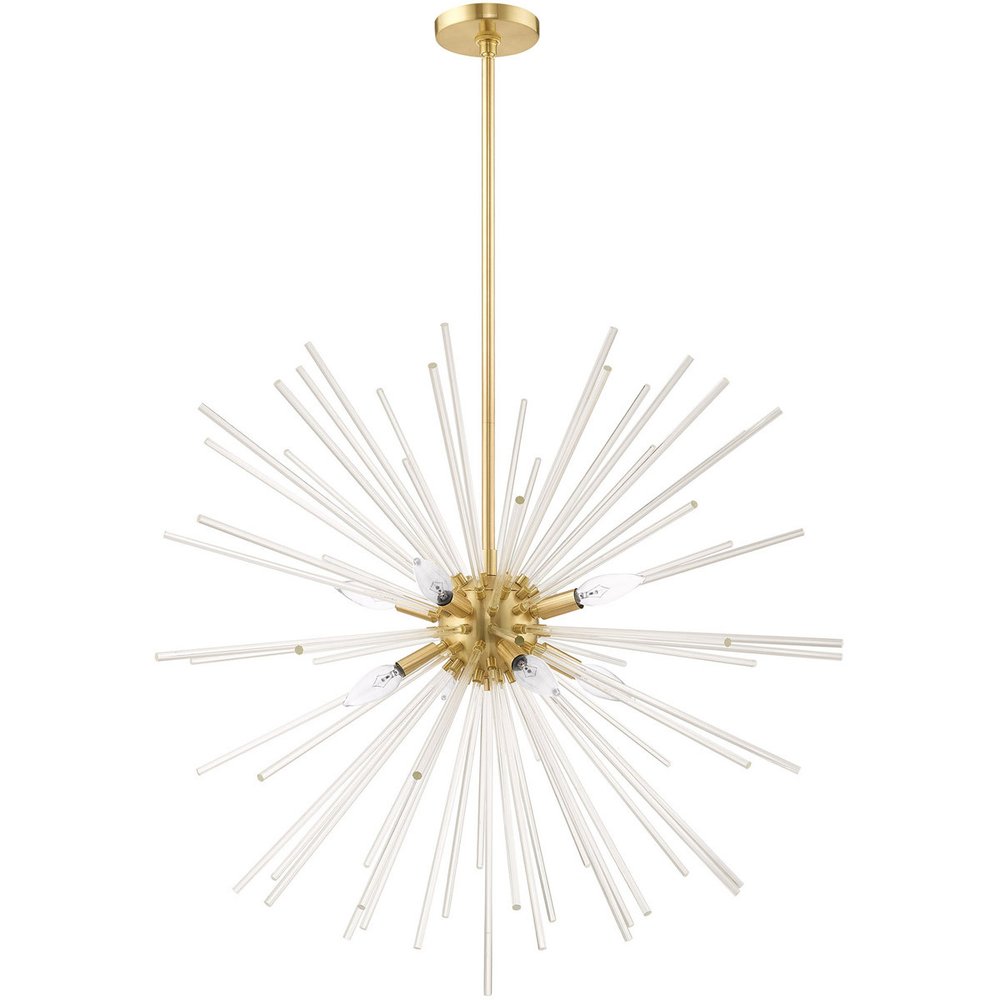 Eight Light Dimmable Chandelier With Shades