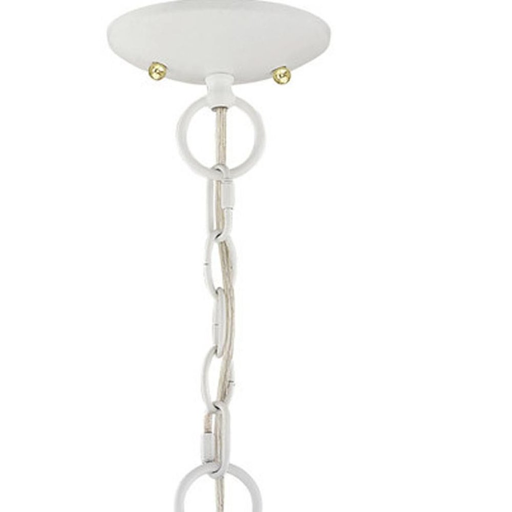 White Three Light Metal Dimmable Chandelier With Shades