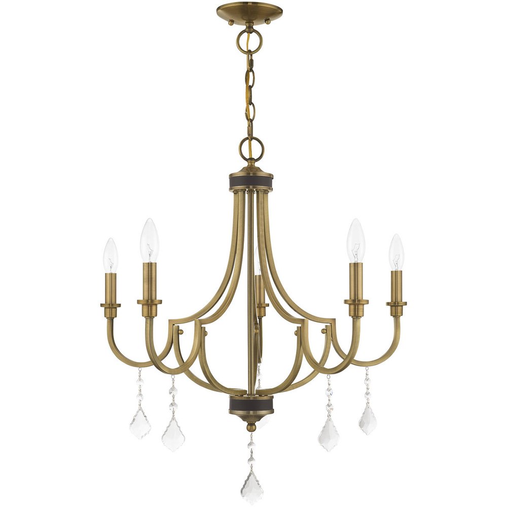 Five Light Dimmable Chandelier With Shades