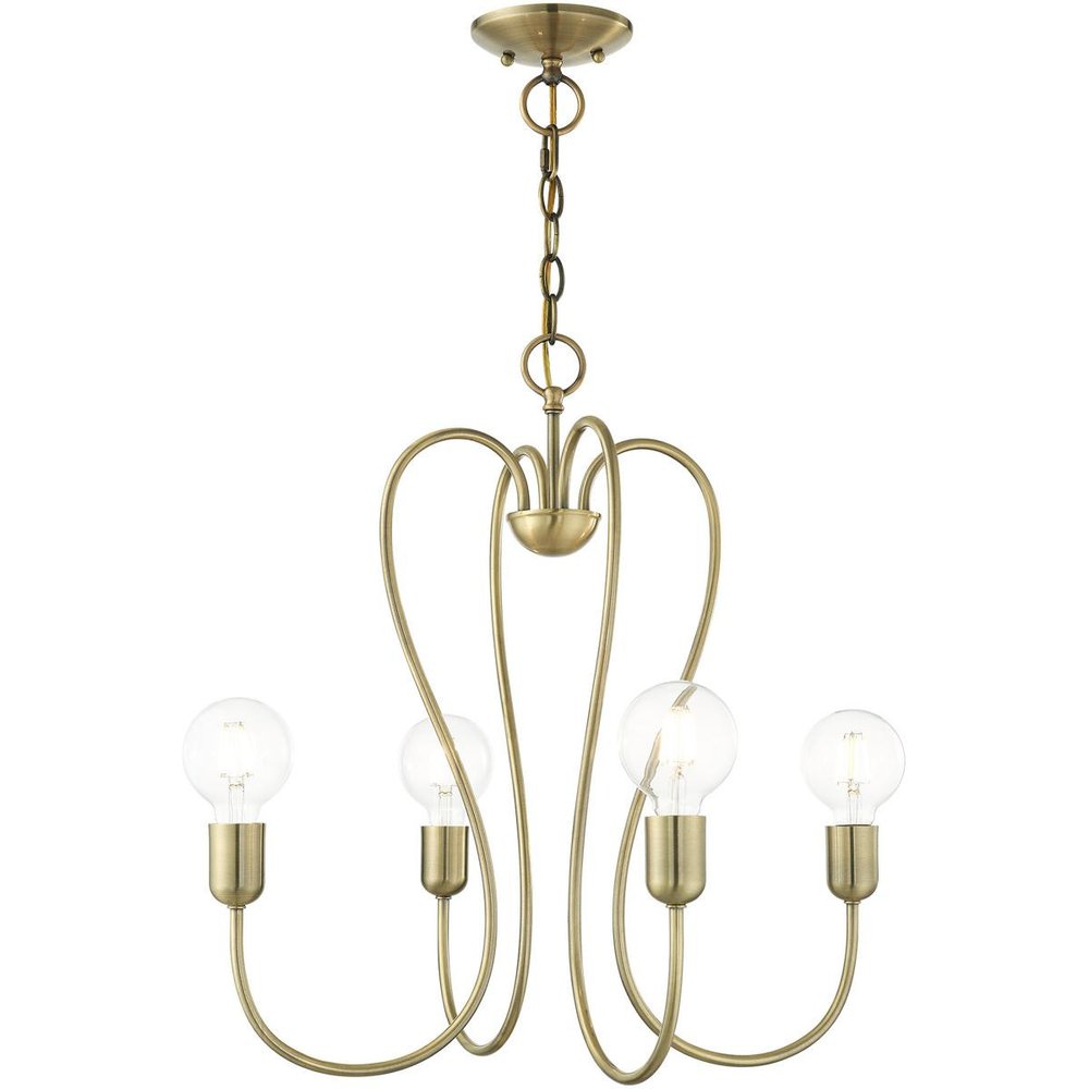 Four Light Dimmable Chandelier With Shades