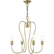 Four Light Dimmable Chandelier With Shades