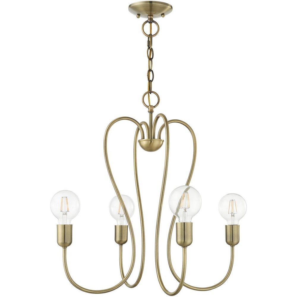 Four Light Dimmable Chandelier With Shades