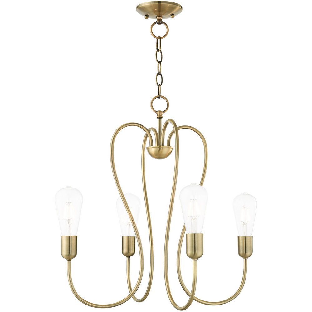 Four Light Dimmable Chandelier With Shades