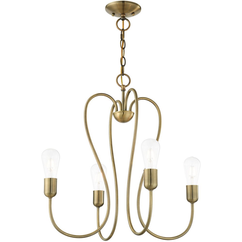 Four Light Dimmable Chandelier With Shades