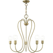 Five Light Dimmable Chandelier With Shades