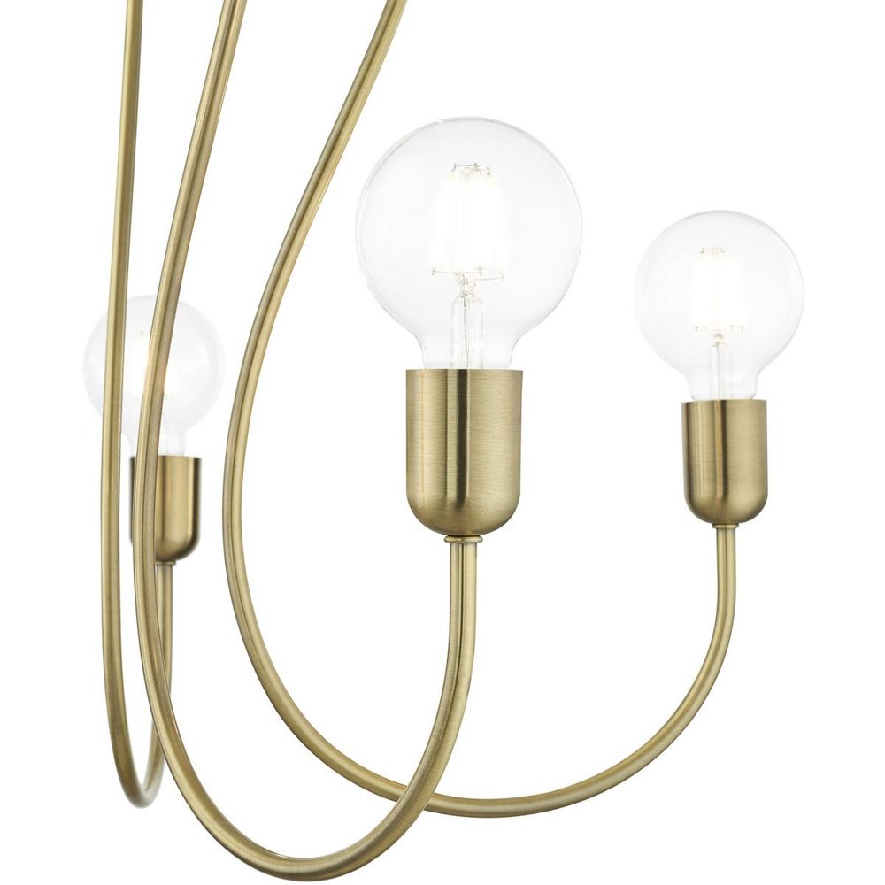 Five Light Dimmable Chandelier With Shades