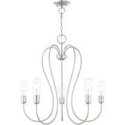Five Light Dimmable Chandelier With Shades