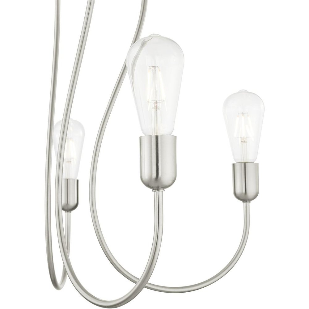 Five Light Dimmable Chandelier With Shades