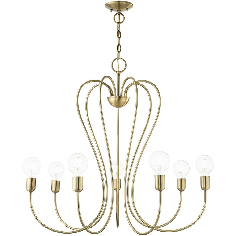 Seven Light Dimmable Chandelier With Shades